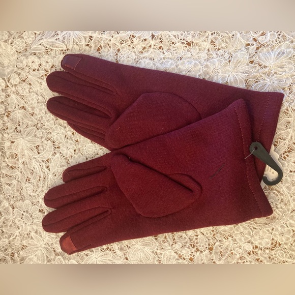 NWT EMBELLISHED Gloves Jack & Missy fleece lined texting gloves BURGUNDY… - Picture 5 of 10